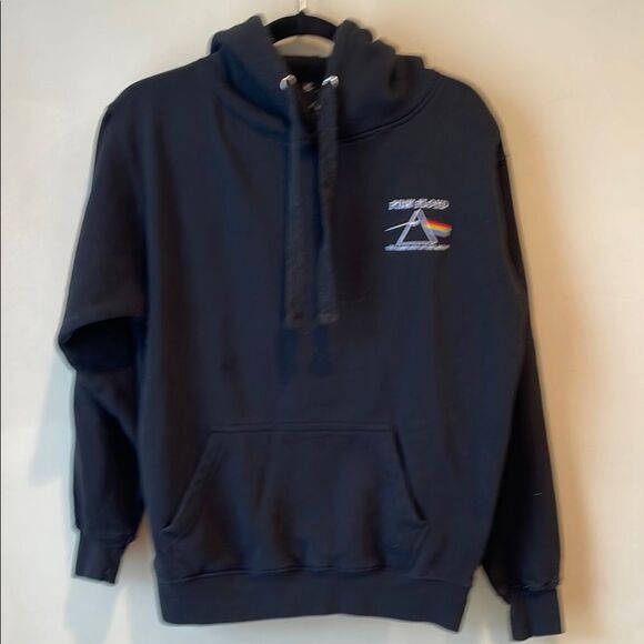 Pink Floyd with The Dark Side of the Moon hooded black Sweatshirt with Logo - Picture 1 of 4